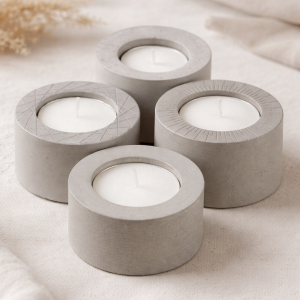 Sculpted Stone Glow Candle Holder